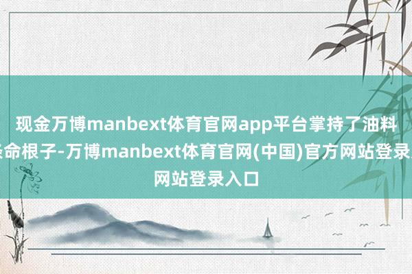 现金万博manbext体育官网app平台掌持了油料这条命根子-万博manbext体育官网(中国)官方网站登录入口