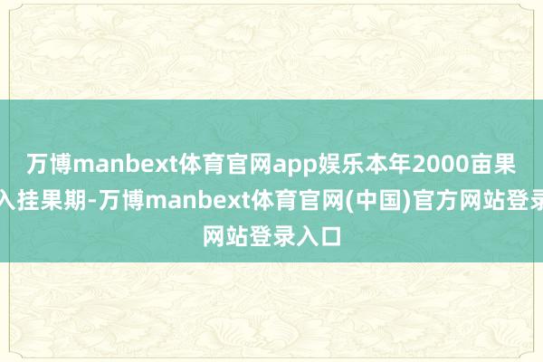 万博manbext体育官网app娱乐本年2000亩果树进入挂果期-万博manbext体育官网(中国)官方网站登录入口