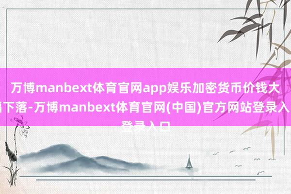 万博manbext体育官网app娱乐加密货币价钱大幅下落-万博manbext体育官网(中国)官方网站登录入口