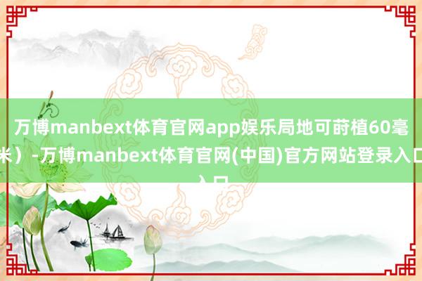 万博manbext体育官网app娱乐局地可莳植60毫米）-万博manbext体育官网(中国)官方网站登录入口